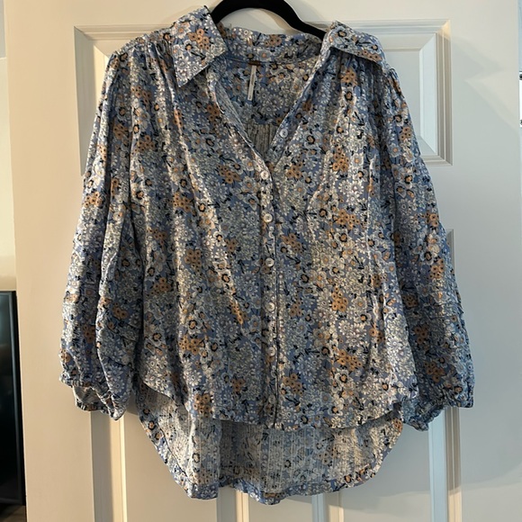 Free People Floral Blouse- S - Picture 1 of 2